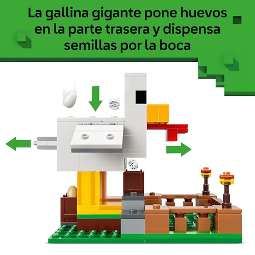 Miniatura 6 de Lego Minecraft La Granja De Gallinas - Granja De Juguete Con Minifiguras Del Fan Del Pollo, Zombi Bebé Y Figura De Zorro - Regalo Gamer Para Niños Y Niñas De 7 Años - 21585