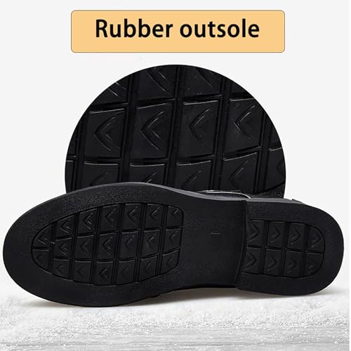 Men's Warm Cotton-Lined Leather Dress Shoes with Thick Fur, High-Top Slip-Resistant Ideal for Business Casual & Winter Wear, Comfortable for Men3