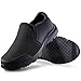 Non Slip Work Shoes for Men&Women, Oil&Waterproof&Slip Resistant Food Service Shoes,All Black Slip on Kitchen Chef Shoes Zapatos De Cocina para Mujer Y Hombre