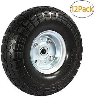 Yaheetech Solid Wheelbarrow Tires Sack Truck Cart Wheel 5/8-inch Bearings for Wagon/Lawn/Garden/Beach/Trolley 4/8/12
