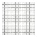 Tenedos 1x1 Square White Porcelain Mosaic Tile for Bathroom Walls, Shower, Pool, Entryway, Floor and Backsplash - Single Full Sheet, Easy Installation (1)
