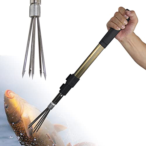 Consejos para Comprar Tenedores de pescado que puedes comprar esta semana. 43 Dutiplus Varilla telescópica de aleación de aluminio de 41 pulgadas, arpón de 5 puntas, arpón reemplazable, gancho de tenedor de pesca de caza, gancho de 8 mm, tornillo para...