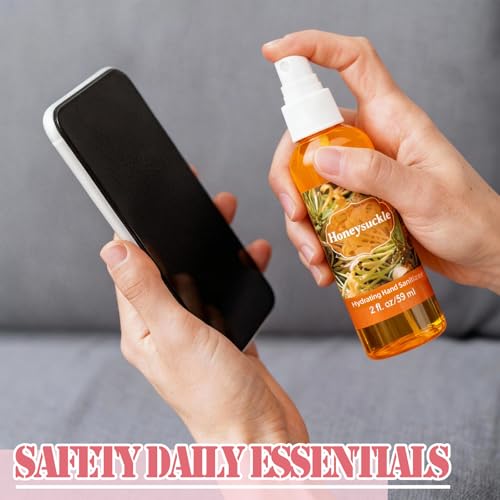 Image of 6 Pcs Hydrating Hand Sanitizer Spray Floral Scented Hand Sanitizer Spray Travel Size 2 Fl oz Pocket Bottle Mist Gently Cleans Dirt for Women Men Adult Family Office Family Car School Travel
