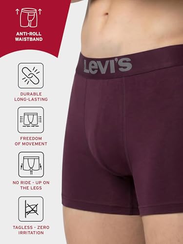Image of Levi's 018 Classic Trunk for Men | Cotton Stretch Fabric | Men's Trunk Underwear | Anti-Roll Waistband | Supportive Gusset | No Ride-Up Mid Length Fit | Tagless & Zero Irritation Comfort | Pack of 1