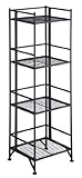 Convenience Concepts Xtra Storage 4 Tier Folding Metal Shelf, Black