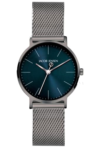 Jacob Jensen Damenuhr Quarz Titan mit Meshband Blau 177