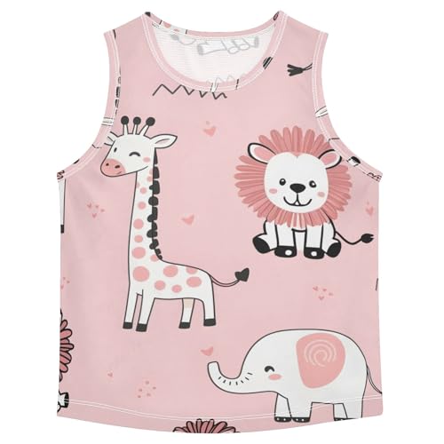 Boys' Tank Top Shirt Lion Giraffe Elephant Pattern Sleeveless T-Shirts