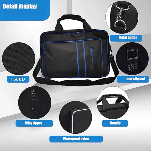Lelukee Carrying Case Compatible with PlayStation5 Console Travel Bag for PlayStation5, Shockproof Game System Protective Travel Case for PS5 Console and Accessories - Thumbnail 2
