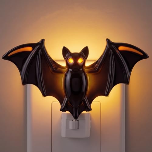 Ropoloogy 1 Pcs Night Light 3D Wall Nightlight with Auto On/Off Dusk to Dawn Sensor Decorative LED Night Lamp for Bedroom Bathroom Hallway Kids Room Home Decor (Bat)