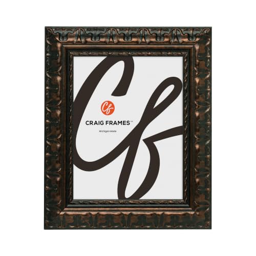 Craig Frames Bravado, 10x14 Picture Frame, Black-Bronze