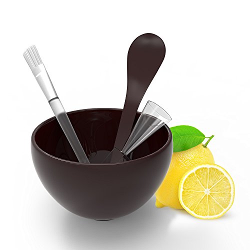 DIY Facial Mask Bowl Set with Brush. Reusable Silicone Mixing Bowl and Applicator Tools Set. Perfect for Clay Face Mask. FREE Travel Makeup Bag (coffee)