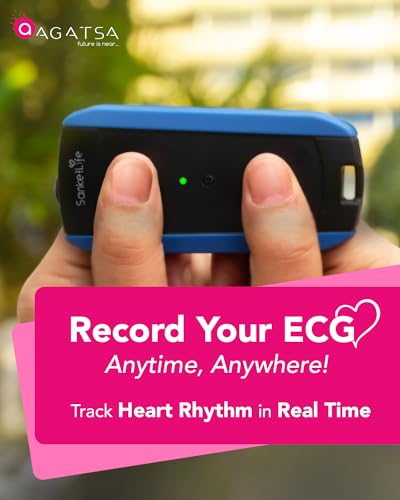 Image of SanketLife Pro+ Pocket ECG Machine | 12 Lead ECG by Touch & Leads | Convertible ECG Monitor for Home, Clinic | Unlimited Free 12 Lead ECG, HRV Monitoring | Keychain-Size ECG Device | Free Demo