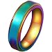 HIJONES Women's Stainless Steel LGBT Gay Lesbian Pride Rainbow Spinner Ring Men Size 8
