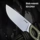 Sanrenmu Feststehendes Messer mit Scheide 3,28 8Cr13Mov Klinge G10 Hohlgriff Teilerl Tang Feststehende Klinge für EDC Outdoor Camping S628 (Schwarz)