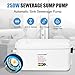 FavorCOOL Macerator Pump Sink Sewerage Pump, 250W Utility Sink Pump Upflush to 22.9ft/7 m with 3 Water Inlets for for Basement, Kitchen, Sink, Shower, Bathtub, Laundry