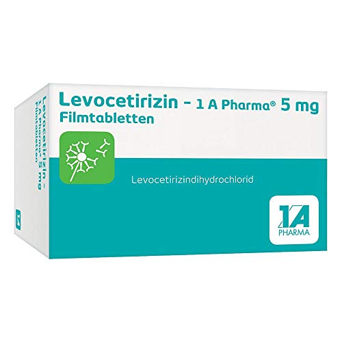Levocetirizin 1 A Pharma bei Juckreiz durch Allergien allergischem Schnupfen und Nesselsucht: 100 Filmtabletten