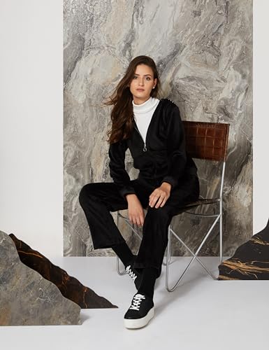 Image of Amazon Brand - Symbol Womens Velour Hodded Sweatshirt and Bottom Co-ord Set (Available in Plus Sizes)