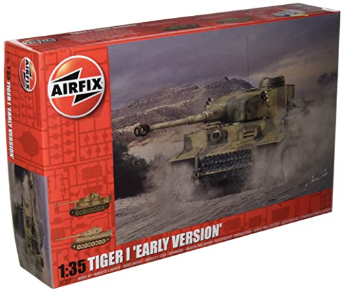 Airfix Model Tank - A1357 Tiger 1, Early Production Version, Plastic Model Kits for Adults & Kids, 1:35 Scale, Skill Level 3, WW2 Theme Military Models, World War 2 Tanks