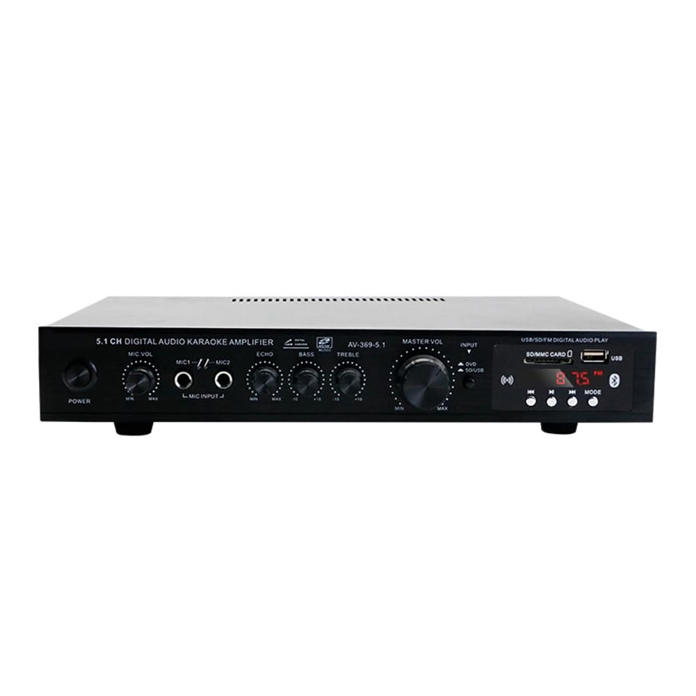 Amplificatore Stereo 2.1 Canali Con Bluetooth 5.1 – 30W X2 + 60W, Ingressi AUX, USB E Coassiale, Telecomando Incluso – Per Home Theater E Karaoke
