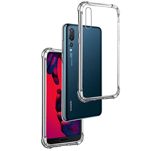 REY - Funda Anti-Shock Gel Transparente para Huawei P20 Pro, Ultra Fina 0,33mm, Esquinas Reforzadas, Silicona TPU de Alta Resistencia y Flexibilidad