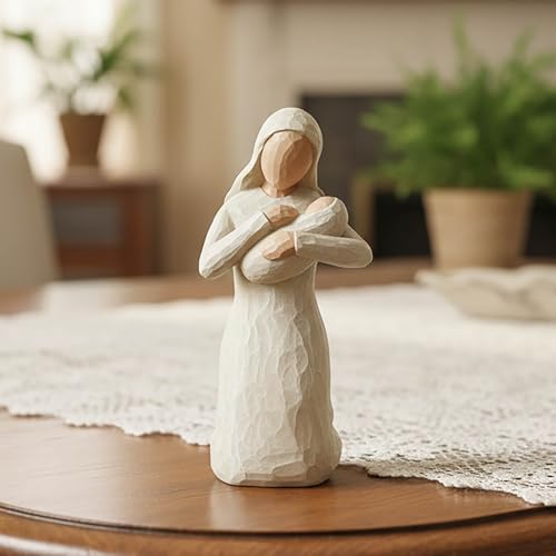 Estatua Virgen María con Niño Jesús en Resina 15 cm miniatura 6