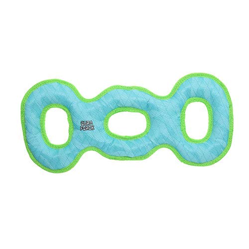 DURA FORCE - Durable Woven Fiber - 3 Way Tug O War - Squeakers - Multiple Layers. Made Durable, Strong & Tough. Interactive Play Dog Toy (Tug, Toss & Fetch). Machine Washable & Floats (Regular)