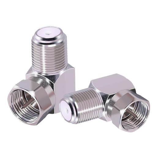 CNARIO 2 piezas conector coaxial en ángulo recto F macho a hembra miniatura 1