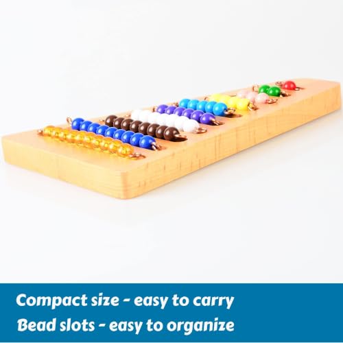 Image of BOHS Montessori Counting Beads 1-10, Wooden Math Bead Stair