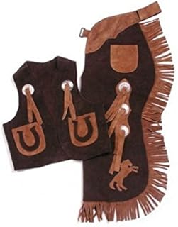 Tough-1 Kids Chap/Vest Set Horseshoes Black Small