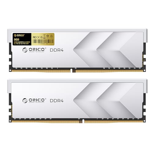 ORICO Raceline Racer DDR4 RAM 16GB Kit (2x8GB) 3600MHz CL18, XMP 2.0 Overclocking for Intel, AMD...