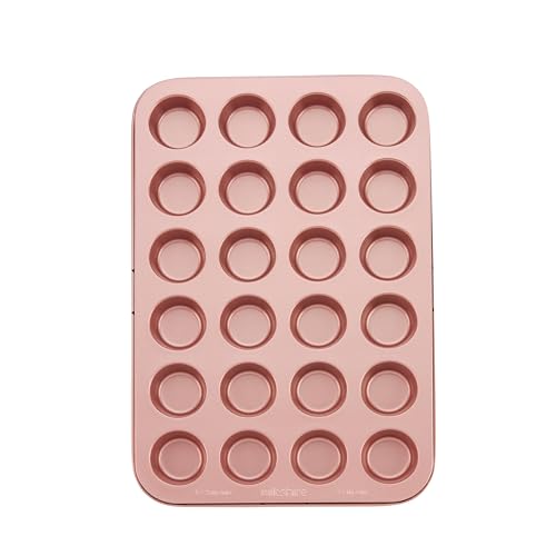 Wiltshire Rose Gold 24 Cup Muffin Tray, PFOA PTFE Free, Cupcake Mould, Non-Stick Coating, Rectangular Coated Baking Tin, Sheet Steel Bakeware, Carbon Steel, 38.7x26.2x2.1cm