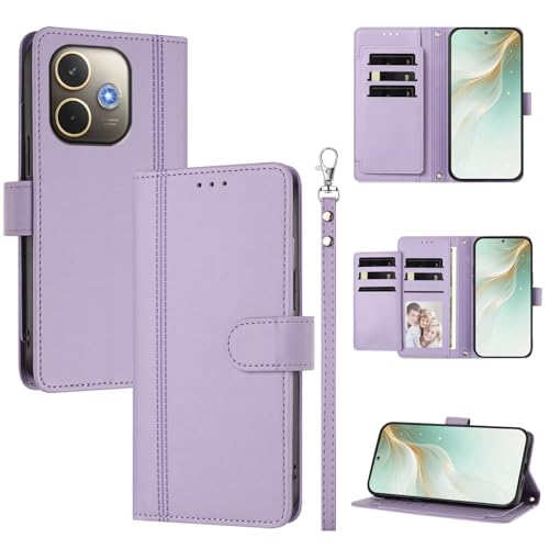 Jiajihua Cover Compatible with Oppo A5 Pro 5G / A5 Energy/Vitality/Endurance Phone Case【Wallet Design Dual Card Slot Cash Flip Kickstand Drop Protection】 Purple