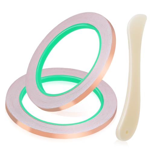 Uonlytech 1 Juego De Cinta Adhesiva De Cobre Cinta Conductora Cinta Adhesiva De Cobre Cinta Adhesiva De Cobre Para Vitrales Cinta De Protección Cinta Adhesiva De Cobre Para