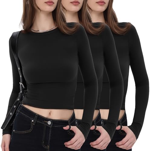 GAYHAY 3 Pack Long Sleeve Shirts for Women Basic...