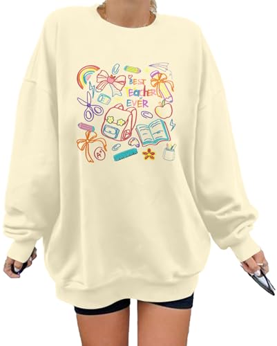 Amazon.com: BANGELY Teacher Sweatshirt Women Oversized Retro Teach