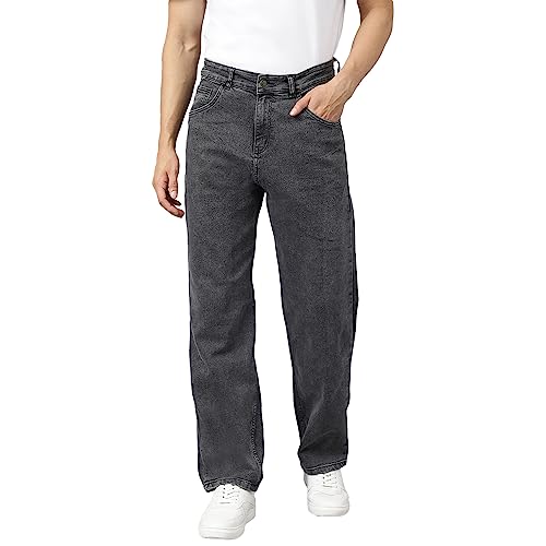 KOTTY Men’s Relaxed Fit Straight-Leg Jeans|Comfortable & Durable Denim Jeans