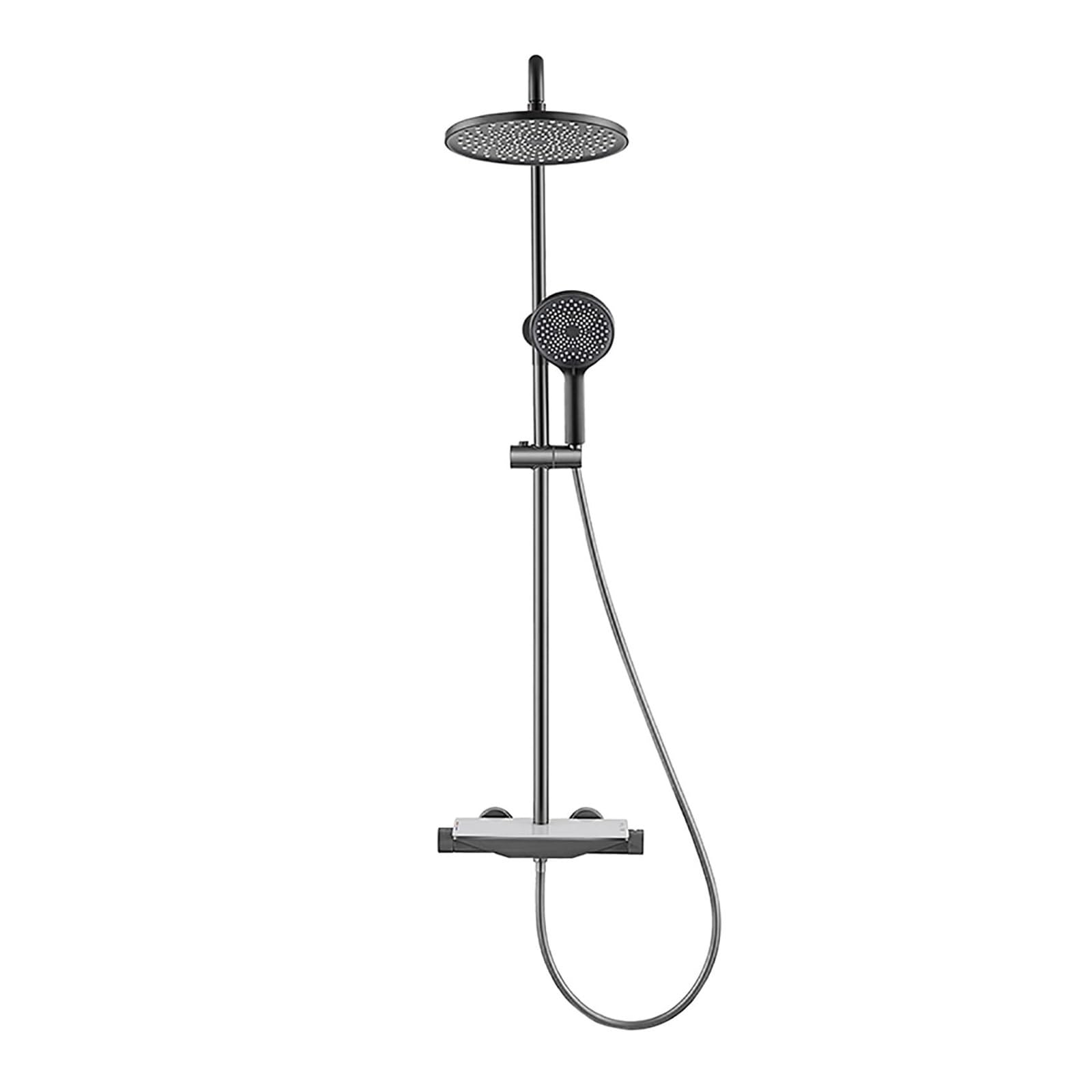 Shower Head Rain Shower System with,Thermostatic Shower Faucet Set Wall Mount Shower Combo Set Brass Rain Mixer Shower with Waterfall