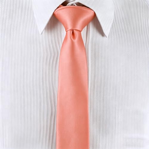 Image of Landisun Black Tie Men Women Solid Skinny Ties Slim Ties Satin Tie