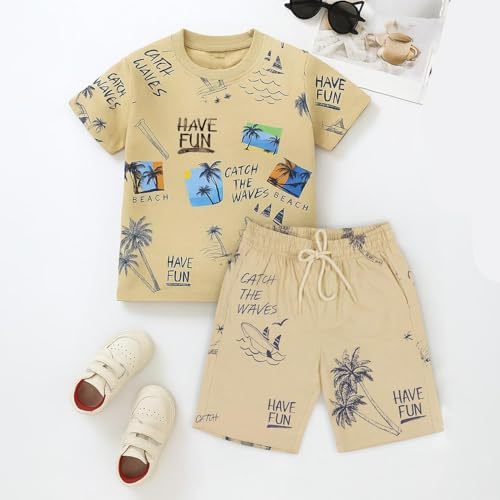 Image of Kidbea Kids Cotton T-Shirt and Shorts Set | Soft Breathable Co-Ord Outfit for Boys | Trendy & Stylish Summer Wear | Boys Clothing Set