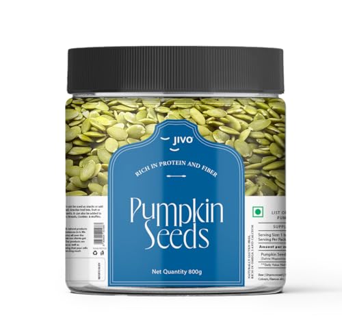 Image of Jivo Raw Pumpkin Seeds | Healthy Snack for Breakfast | High in Fiber & Antioxidants | Ideal for Diets & Weight Management | Nutritious Superfood for Daily Wellness | Hygienically Packed - 800g