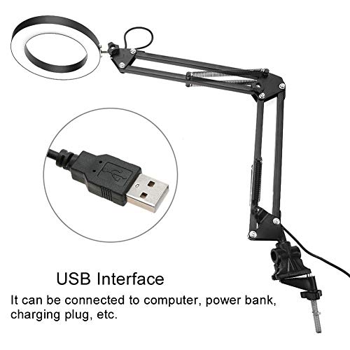 Faltbare LED-Schreibtischlampe, flexible Schwenkarm-Klemmhalterung Eyecare-Tischleuchte USB-Drei-Ton-Schreibtischleuchte… – Bild 7