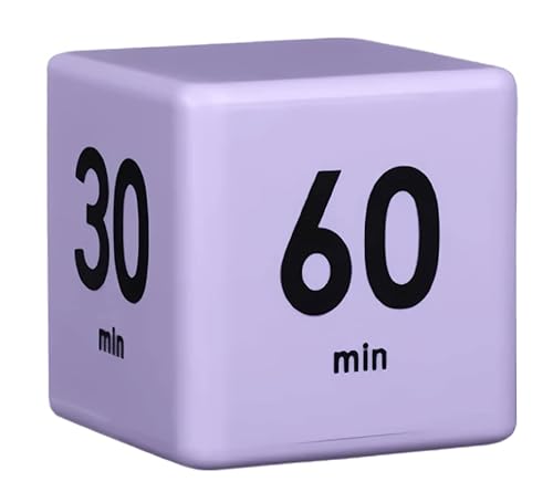 Feilifan Minuteur de Cuisine pour Enfants, adapté au TDAH, chronométrage pour l'apprentissage en Classe, paramètres de Gestion du Temps 15 20 30 60 Minutes – Violet