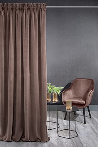 Eurofirany KRISTI Velvet Curtain with Rufflette Tape, 1 pc. Thermal Curtain