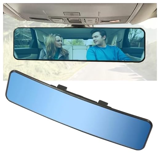 KITBEST Rear View Mirror, Anti Glare Rearview Mirror Wide Angle Panoramic Convex Curve Rearview Mirror Clip on Original Mirror to Reduce Blind Spot and Antiglare for Car SUV Trucks. 11.2" (285mm)