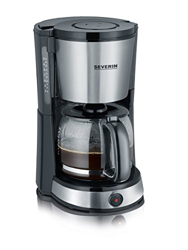 SEVERIN Kaffeemaschine, Select, Für gemahlenen Filterkaffee, 10 Tassen, Inkl. Glaskanne, KA 4496, Edelstahl/Schwarz