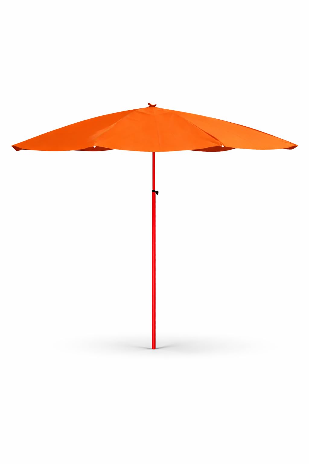 KUMCO Heavy Duty Garden Umbrella, 10 Feet Diameter 60 inch radius, 10 Ribs, Round, PU Coated Fabric, Steel Shaft, Manual Push-up, UV Protection, Orange Colour, Base not included-image-43