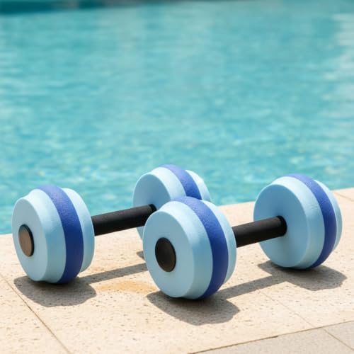 Image of Buoyant EVA Water Dumbbell Lightweight Water Dumbbell Floating Aquatic Dumbbells Waterproof for Beginners, Seniors, Pink