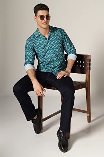 Image of DHRUVI TRENDZ Men's Rayon Regular Fit Casual Shirt | Stylish Printed Formal Shirts for Men | Short Sleeve Lightweight Summer Outfit | Soft Breathable Button-Down Summer & Casual Shirt's