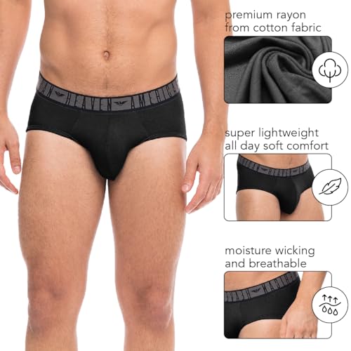 AMERICAN HEAVEN Men's 5 Pack Underwear | Rayon Stretch Breathable Super Soft Comfort Lightweight Pouch Briefs3