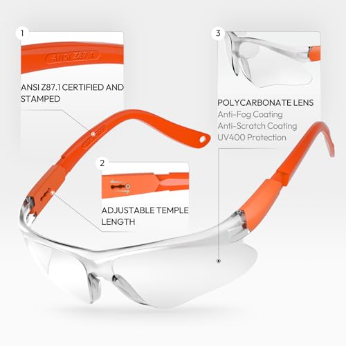 Image of Shooting Glasses for Youth & Small Face Adults - Anti-Fog ANSI Z87.1 Certified Teens Range Shooting Eye Protection